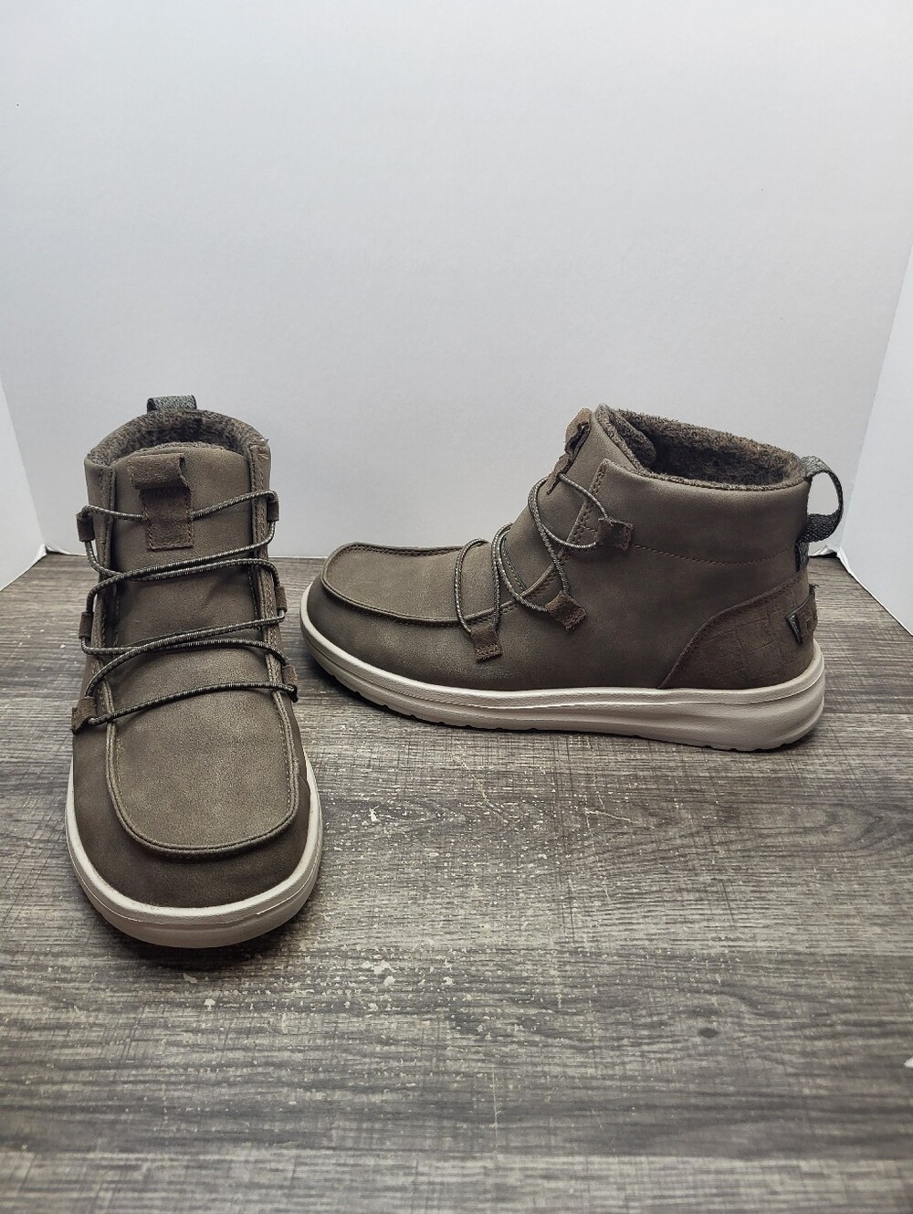 Hey Dude Eloise Recycled Leather Coffee Brown Boots Women's Size 8 - Picture 1 of 10